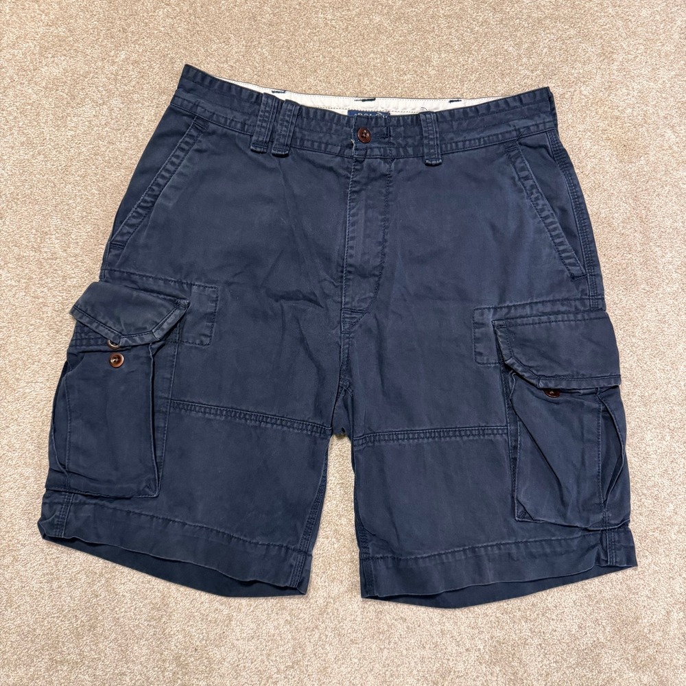 Polo Ralph Lauren Cargo Shorts Mens 35 Navy Blue Cotton Utility Flat Front